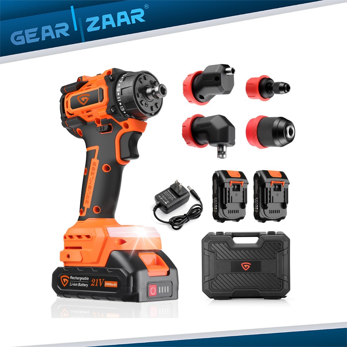 Cordless Electric Impact Wrench Gun Drill Driver 21V High Torque 5 in 1 Kit