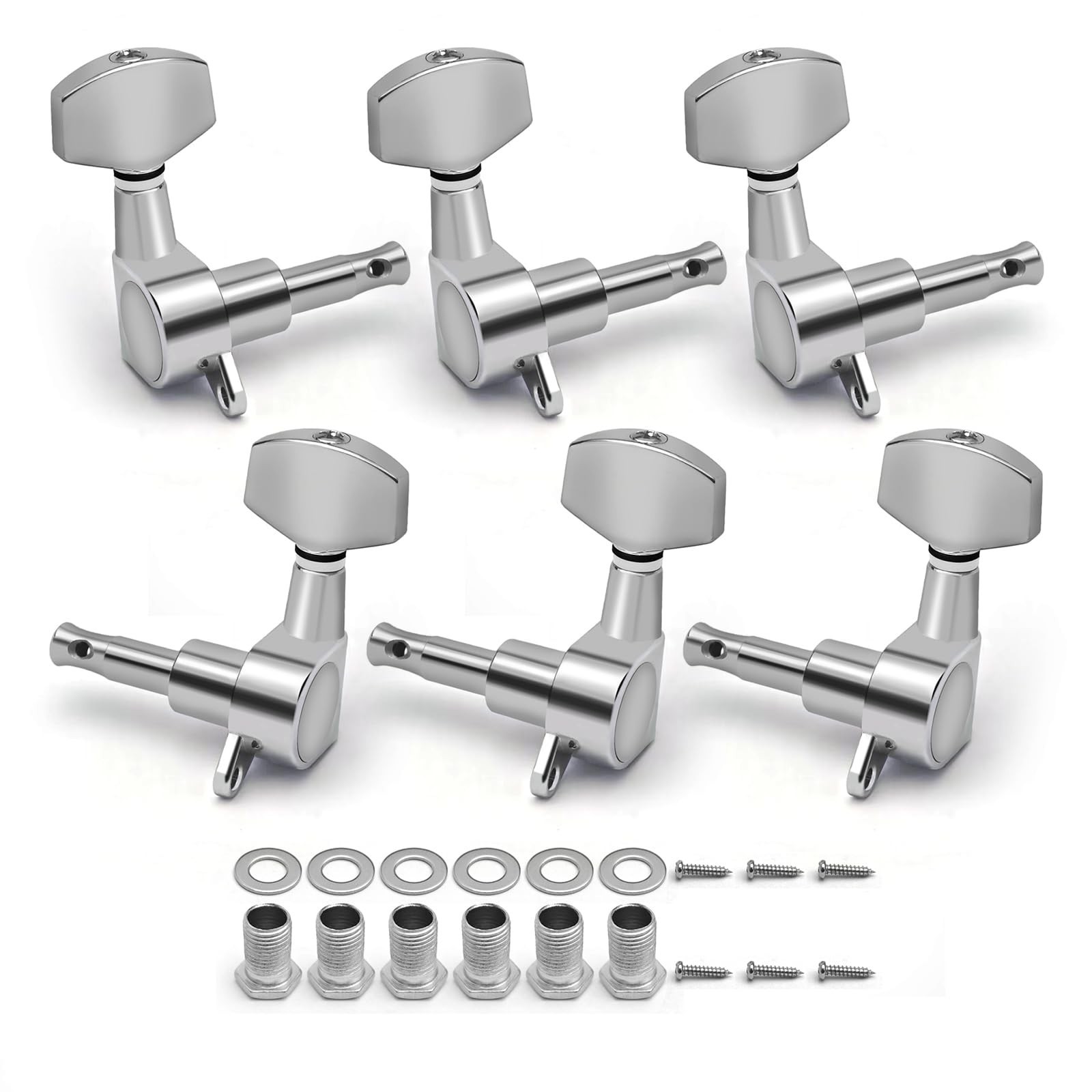 MAXCHEER 3R3L Hand Sealed Guitar Tuner Pegs,Big Square Electric Guitar String...