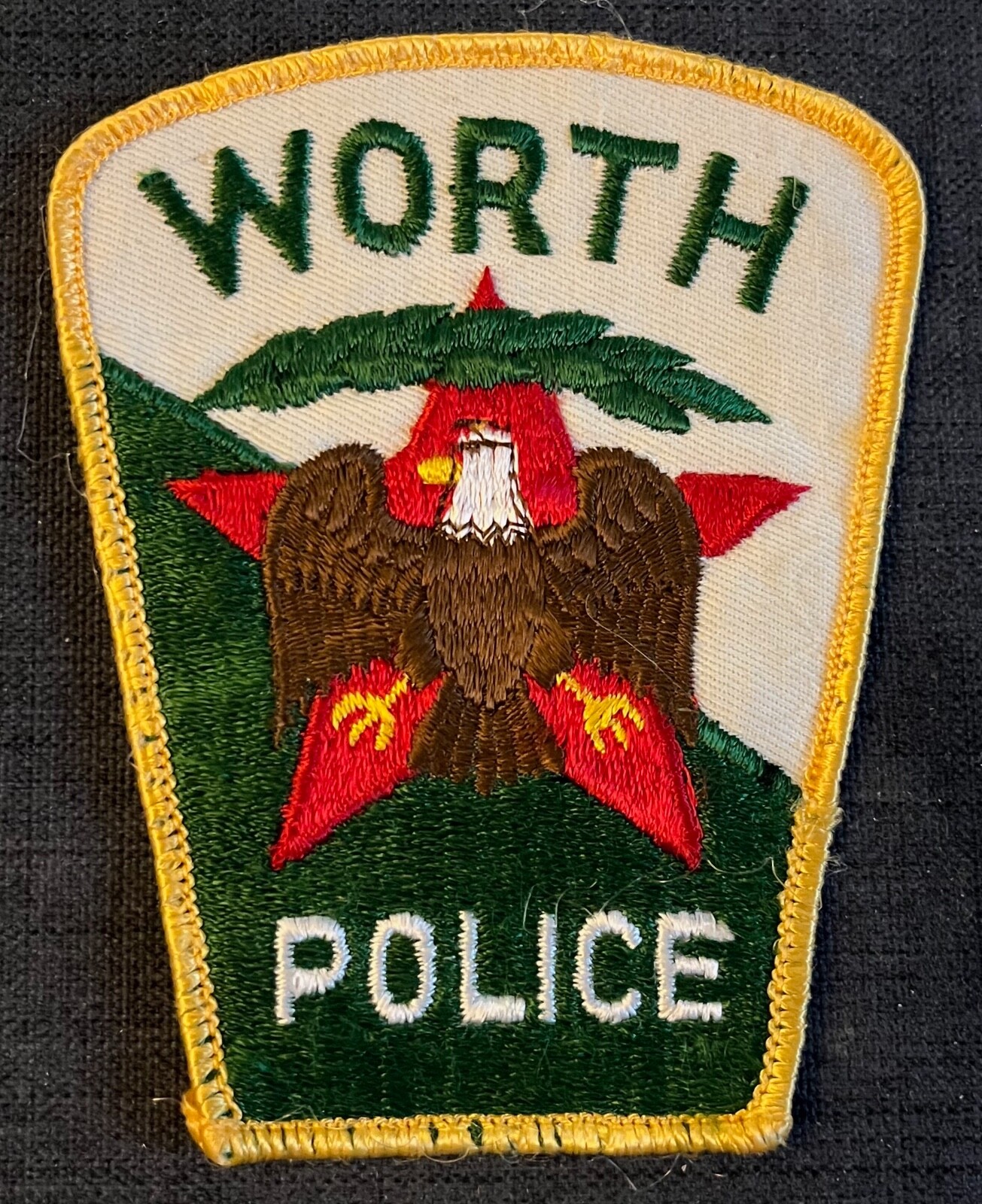 Worth Illinois IL Police Shoulder Patch Uniform Removed Vintage