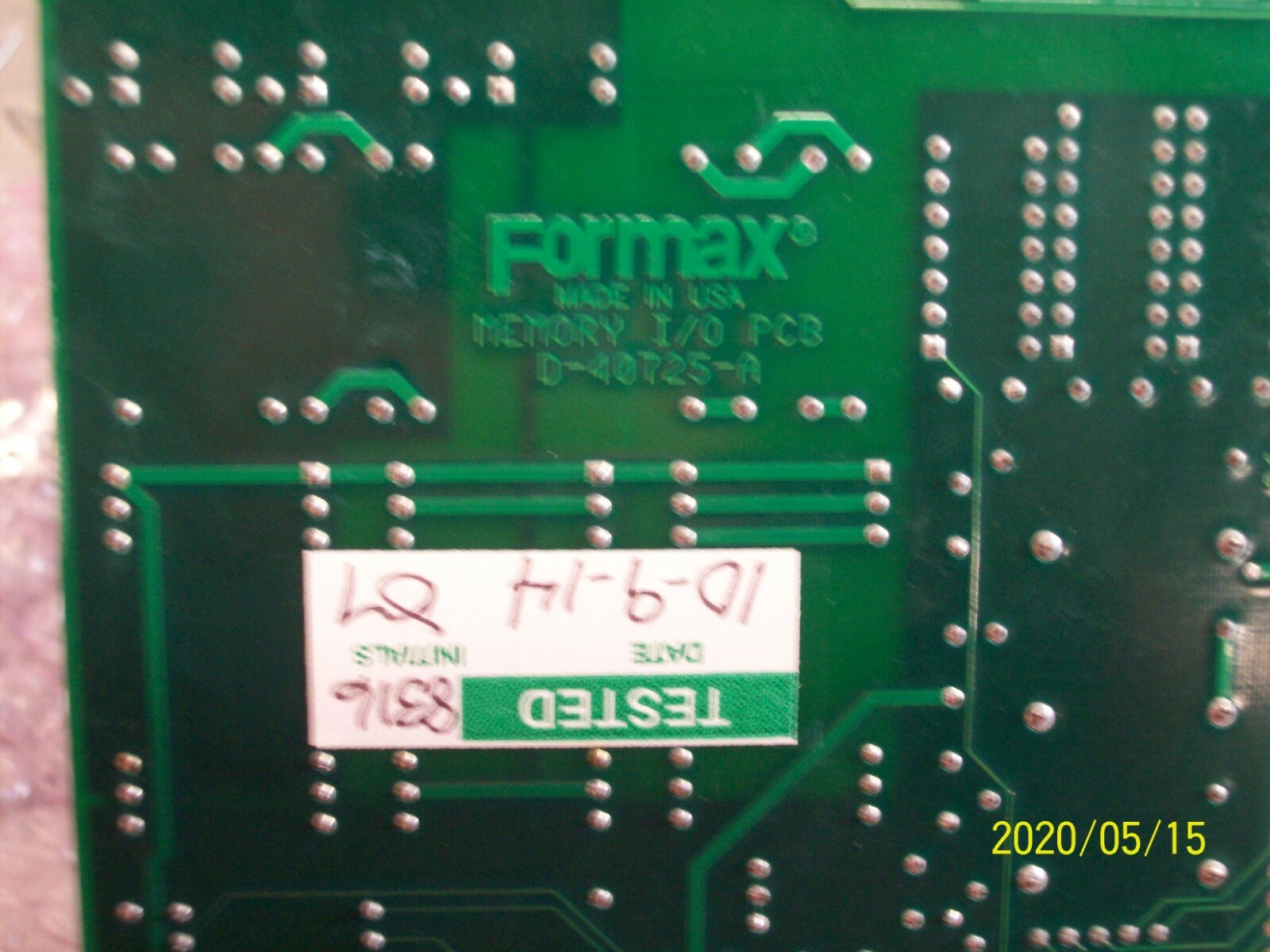 NEW FORMAX D-40725-A REV A/E MEMORY I/O PCB BOARD