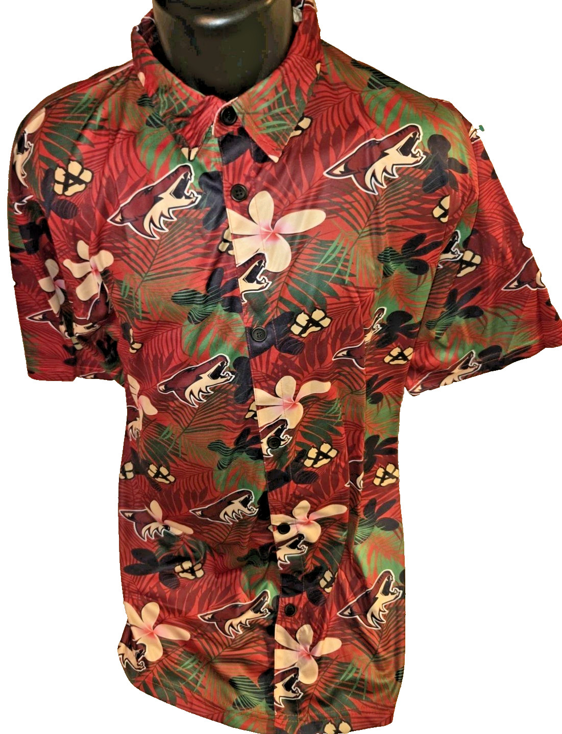 Arizona Coyotes Hawaiian Shirt Button Up Adult XL NHL Hockey