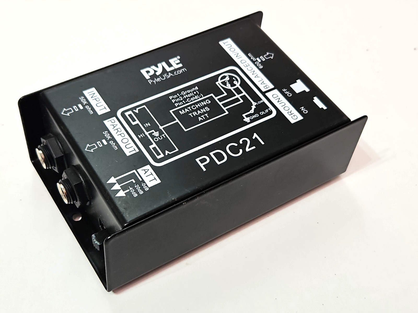 Pyle PDC21 direct box DI hum eliminator 1/4" instrument balanced