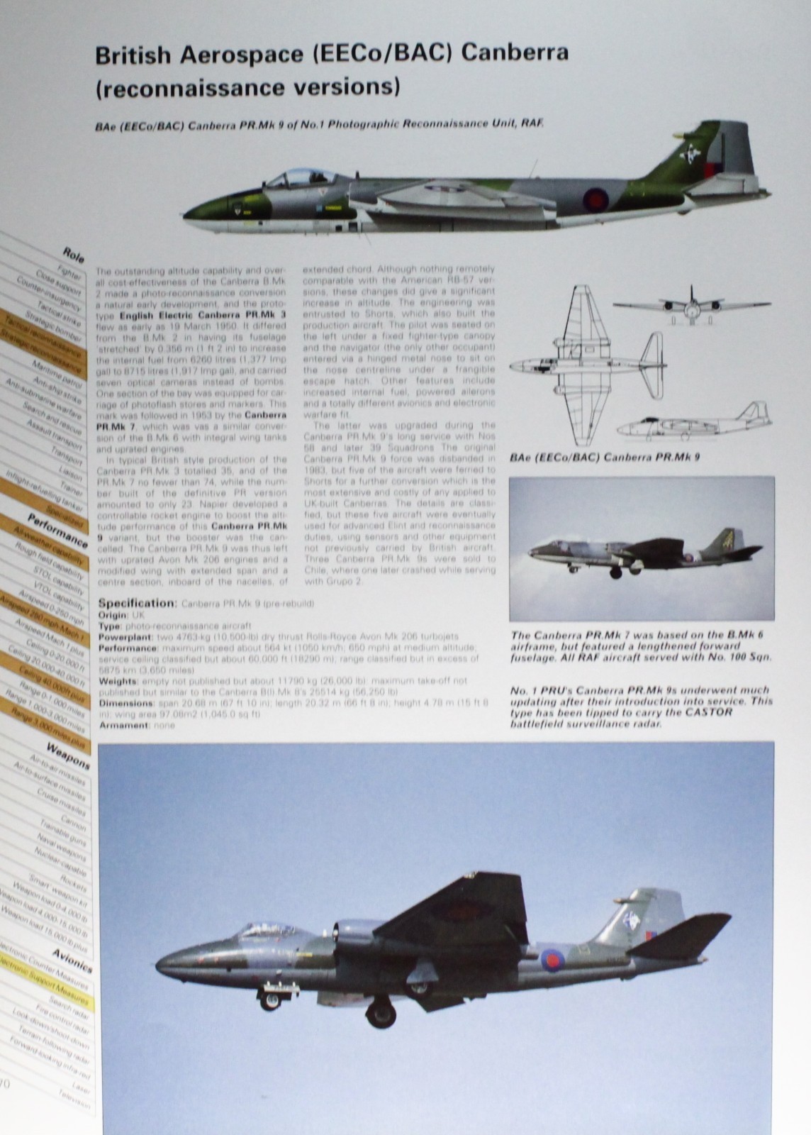Canberra British Aerospace Picture Aircraft Vtg Info Spec Sheet Wall Art