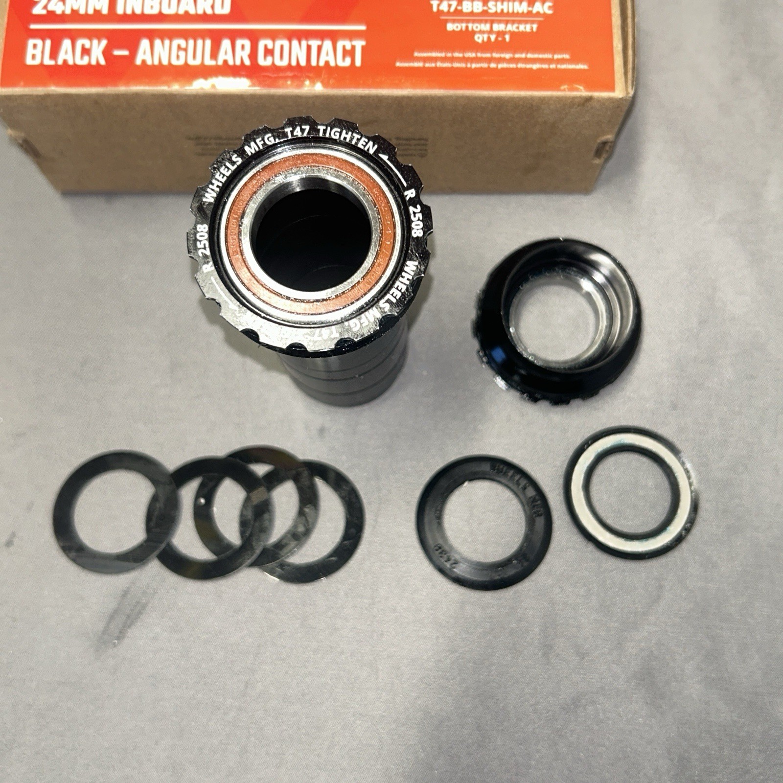 Wheels Manufacturing T47 Inboard Bottom Bracket w/ Angular Contact 24mm Shimano