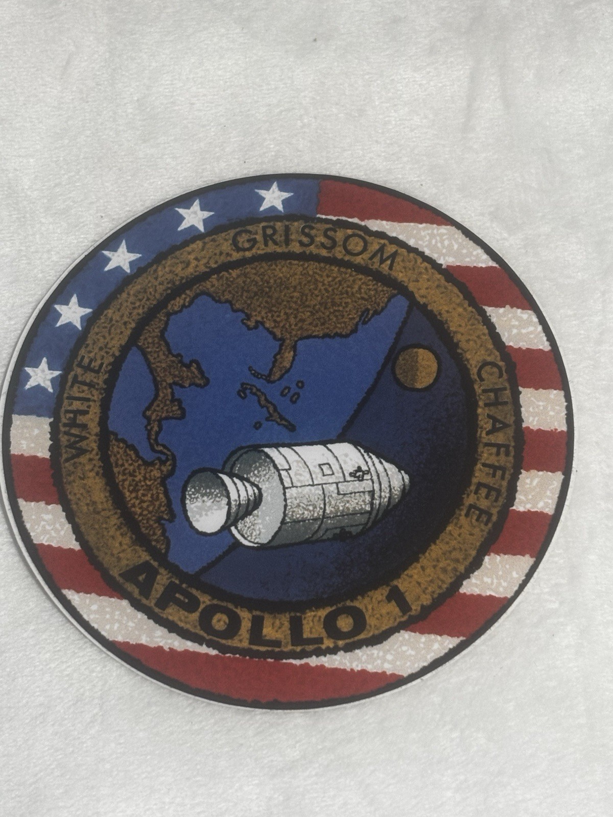 4" NASA Apollo 1 Decal Sticker White Grissom Chaffee Space Memorabilia 1967