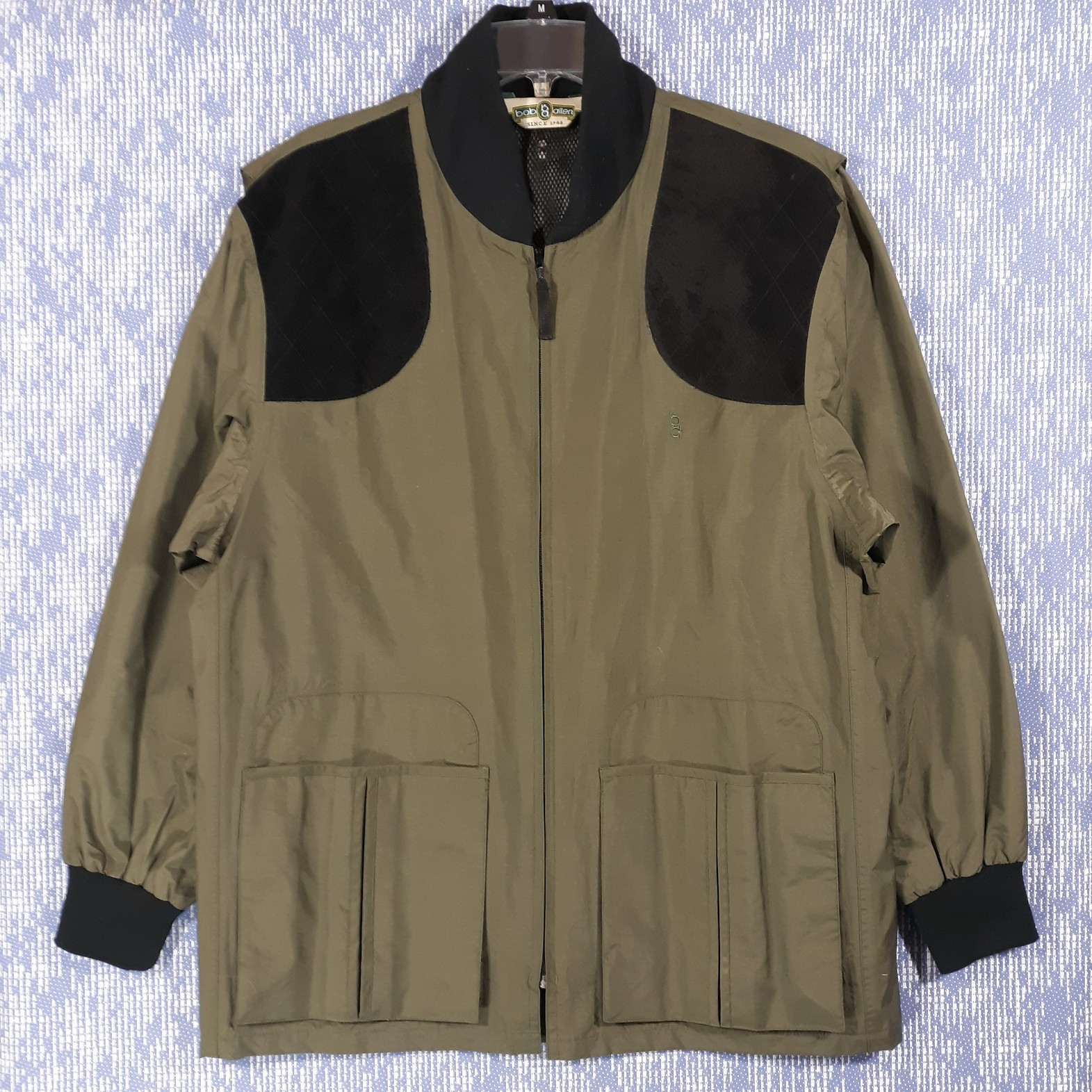Vintage Bob Allen Shooting Jacket Mens L Green Bird Hunting USA Full Zip