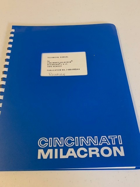 Cincinnati Milacron Technical Manual for Acraread L & LS Tape Reader