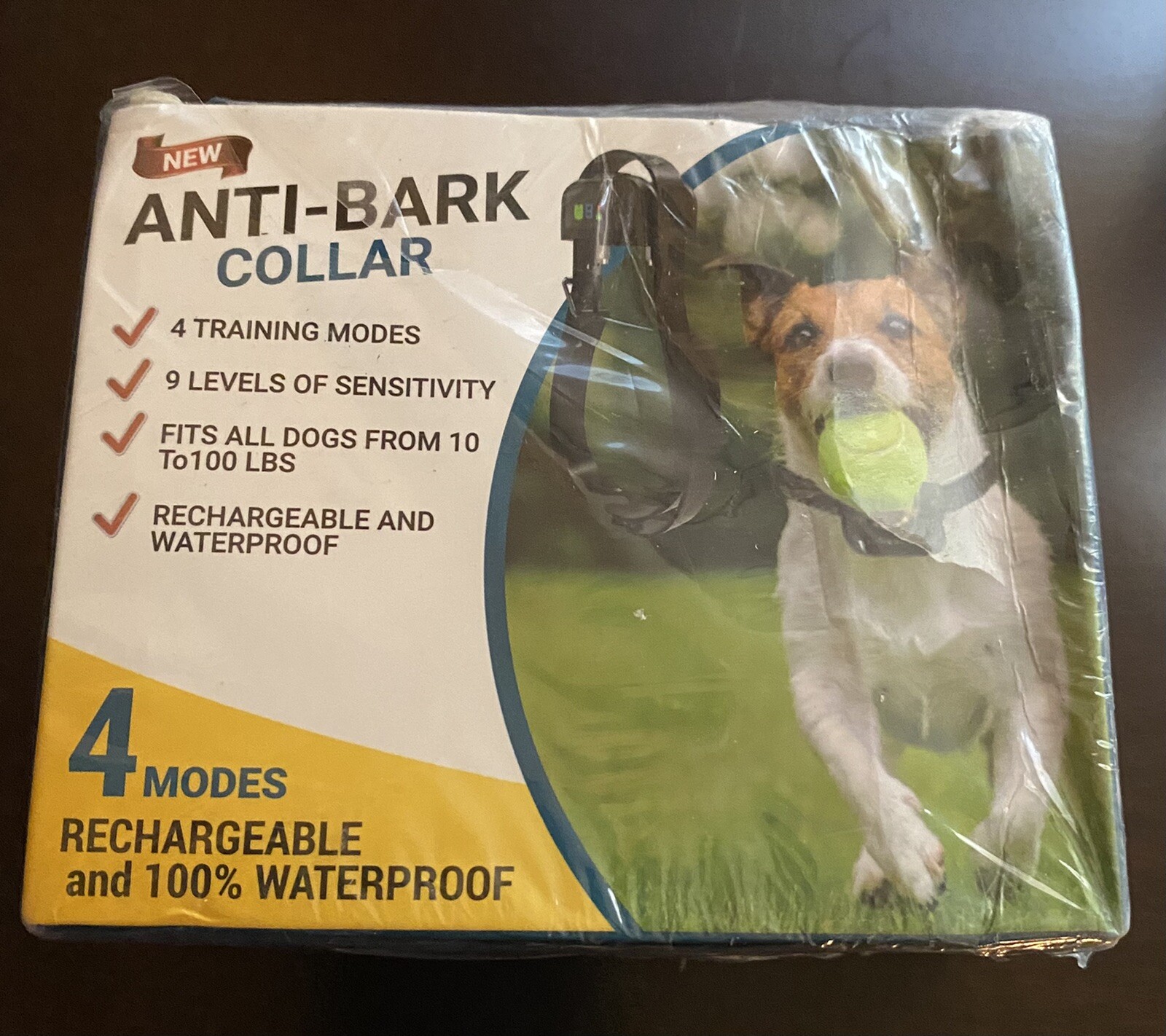 USB Rechargeable Anti-Bark Collar Waterproof Fits Dogs 10 To 100lbs With 4 Modes