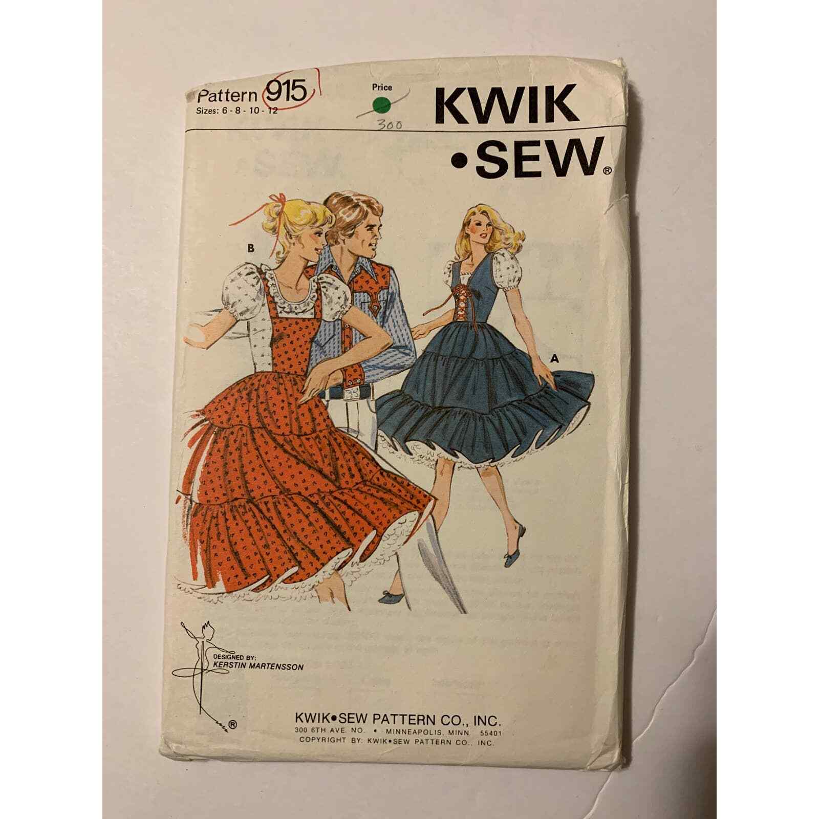 Kwik Sew Vintage Pattern #915 Square Dance Dress
