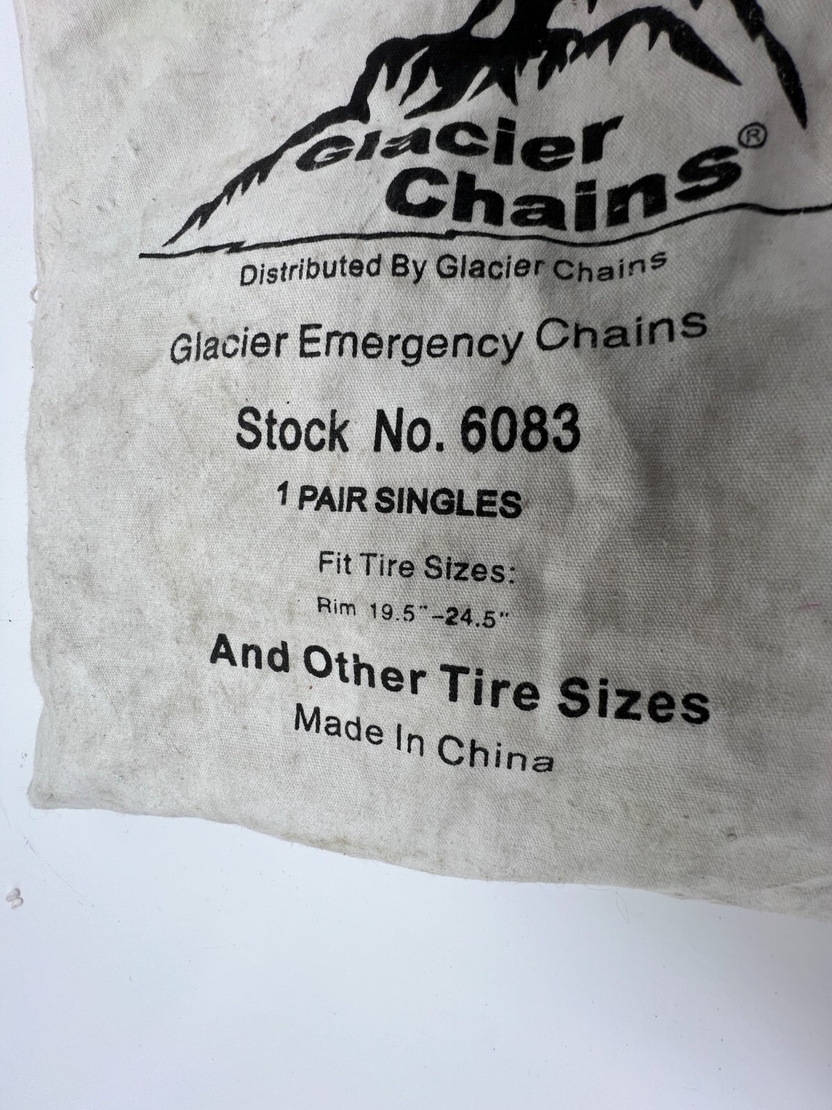 Glacier Chain Emergency Chains 6083 1 Pair Single fits Tire Size Rim 19.5"-24.5"