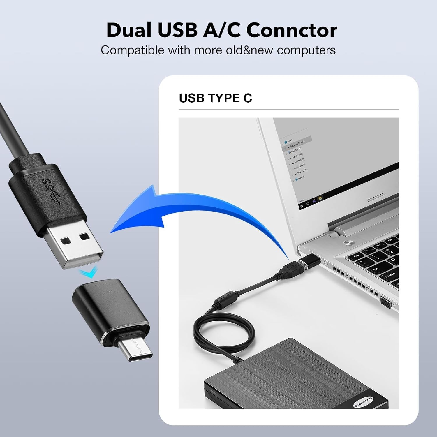 New External Floppy Drive USB A&C