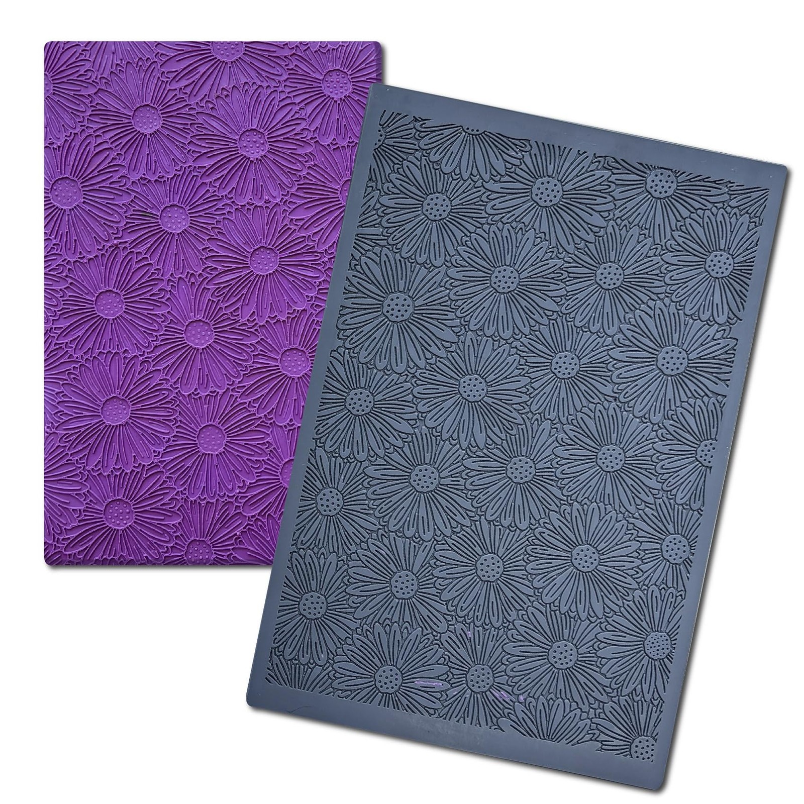 Daisy Flowers Polymer Clay Texture Sheets Mats for Polymer Clay Earrings Maki...