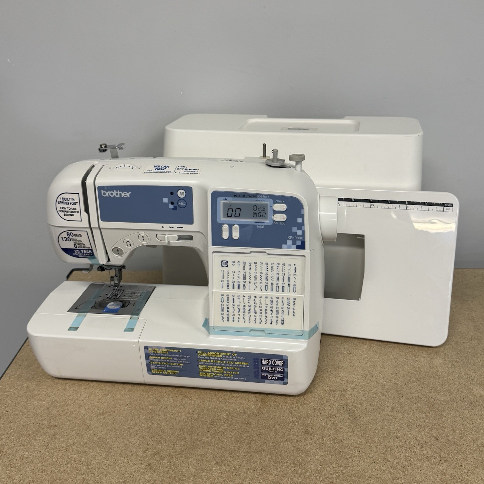 New Brother XR9000 Computerized Sewing Machine LCD W/ Case & Table No Pedal