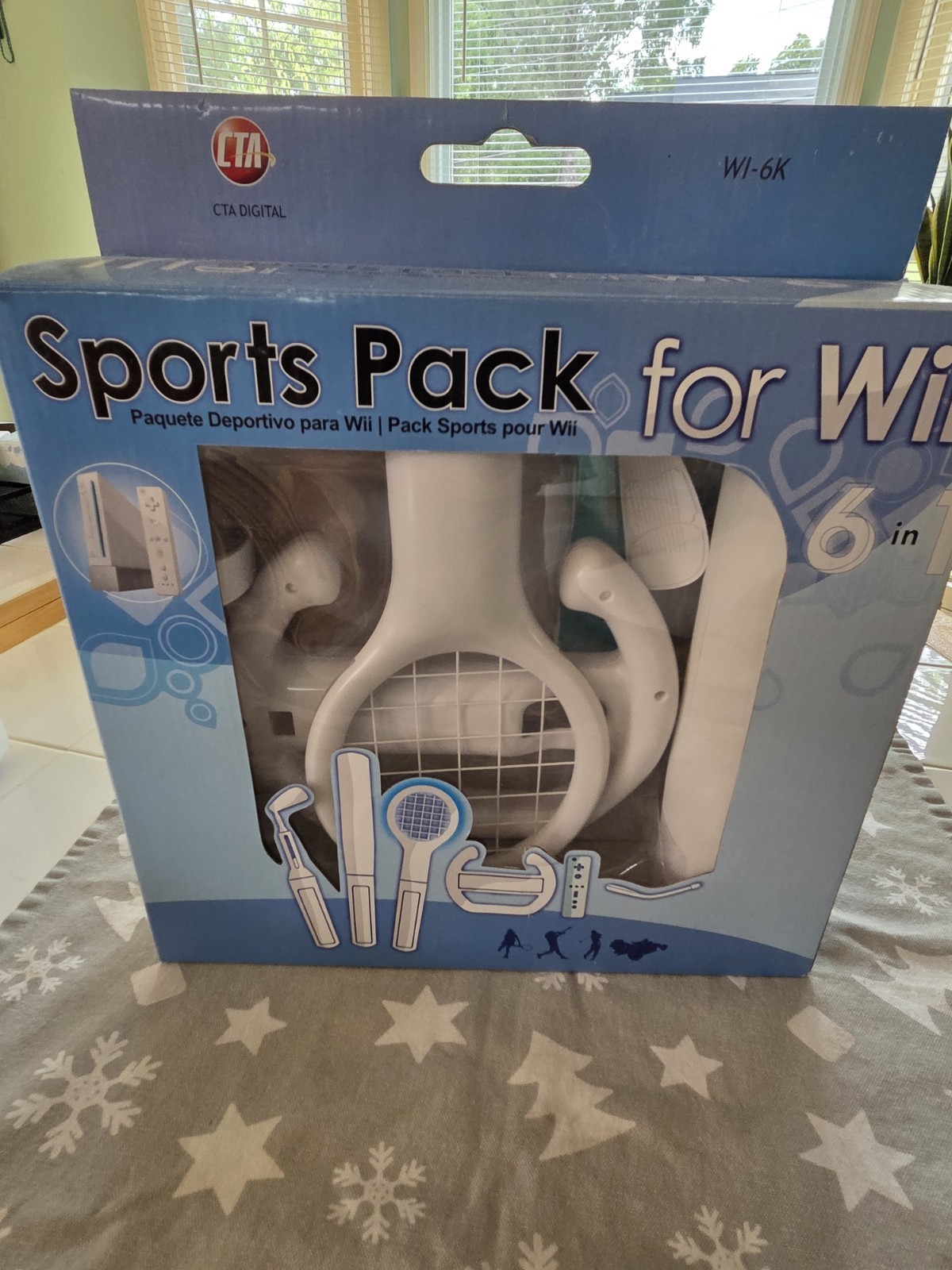 CTA Digital 6-in-1 Wii Sports Accessory Bundle Steering Wheel Racket Bat WI-6K
