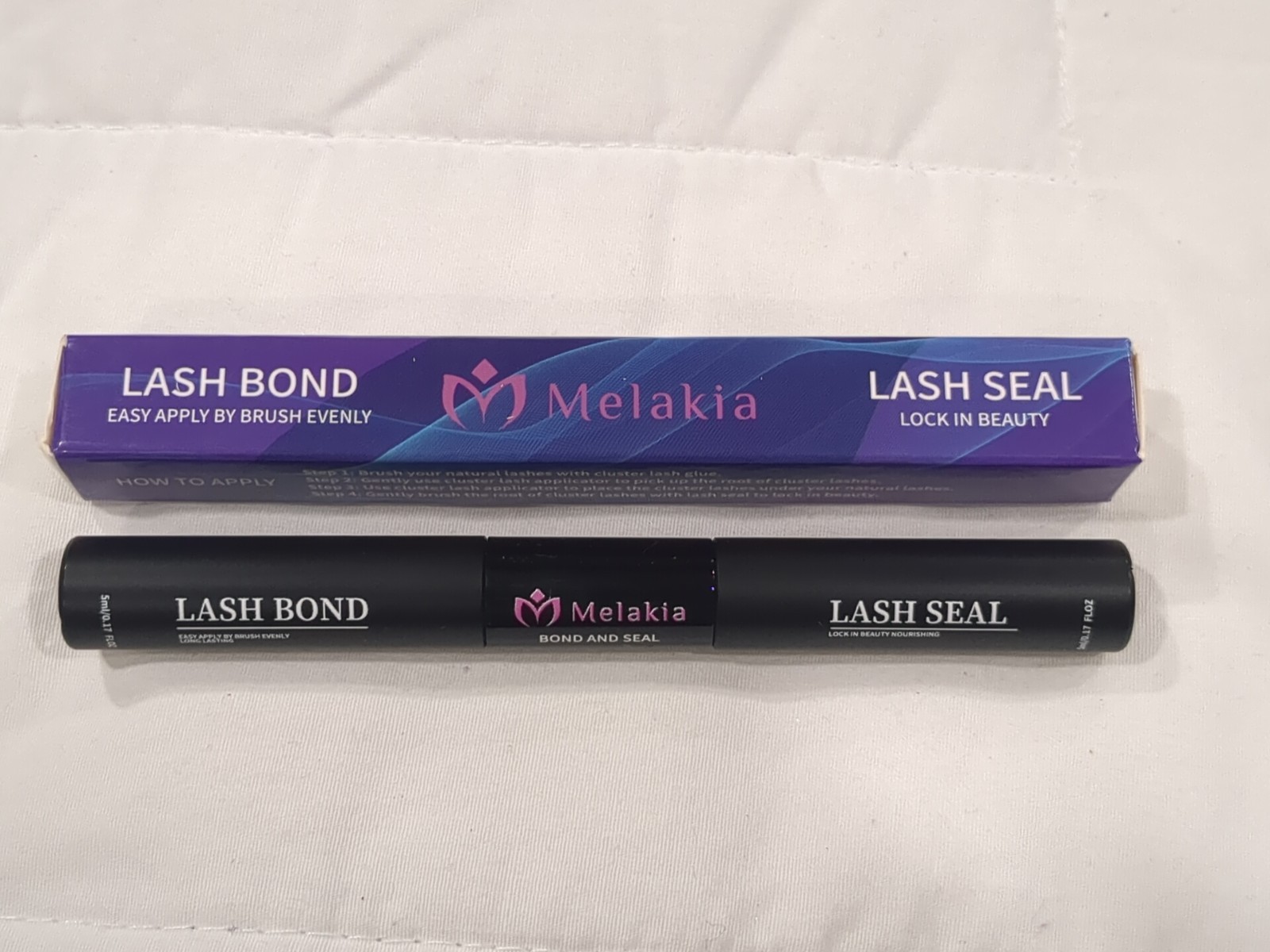 Melakia Lash Bond and Seal Waterproof Lash Glue Black-10ml -New