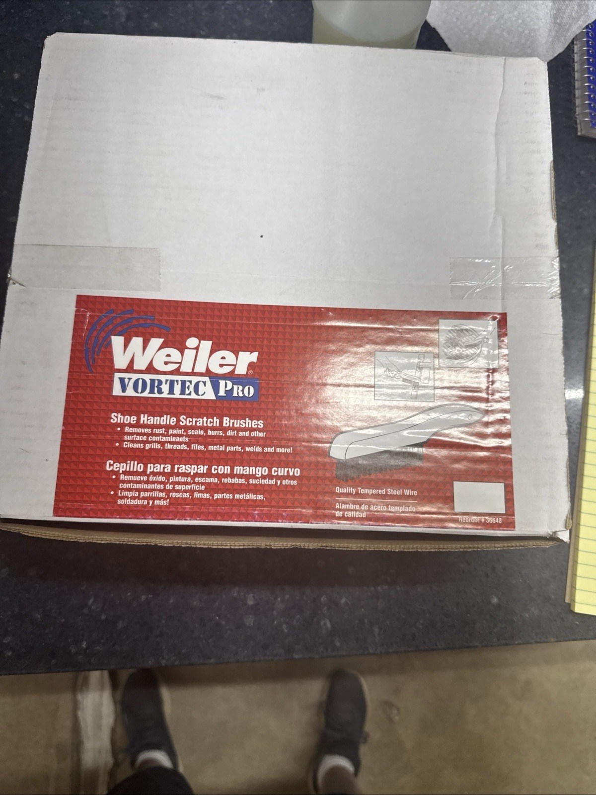 Weiler 36648 - Vortec Pro 24 pc. Shoe Handle 4x16 rows, Scratch Brush