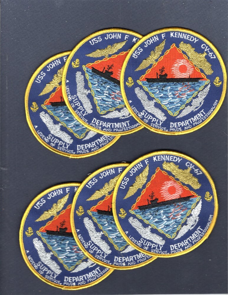 Dealer Lot CV-67 USS JOHN KENNEDY Supply Department NAVY Squadron Patch Set of 6
