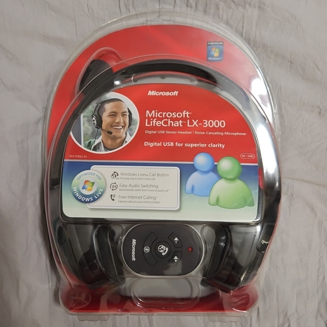 Microsoft LifeChat LX‑3000 USB Noise Canceling Headset 1084 Factory Sealed NEW