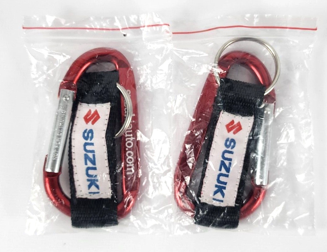 Set of 2 Suzuki Promotional Carabiner Red and Black Keychain