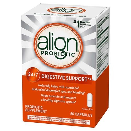 Align 24/7 Digestive Support Probiotic Supplement 56 Capsules NIB