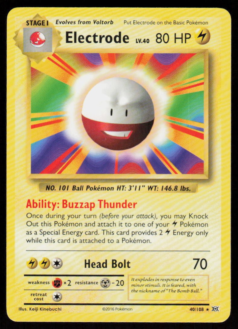 Electrode 40/108 Rare Evolutions Pokemon Lightly Played