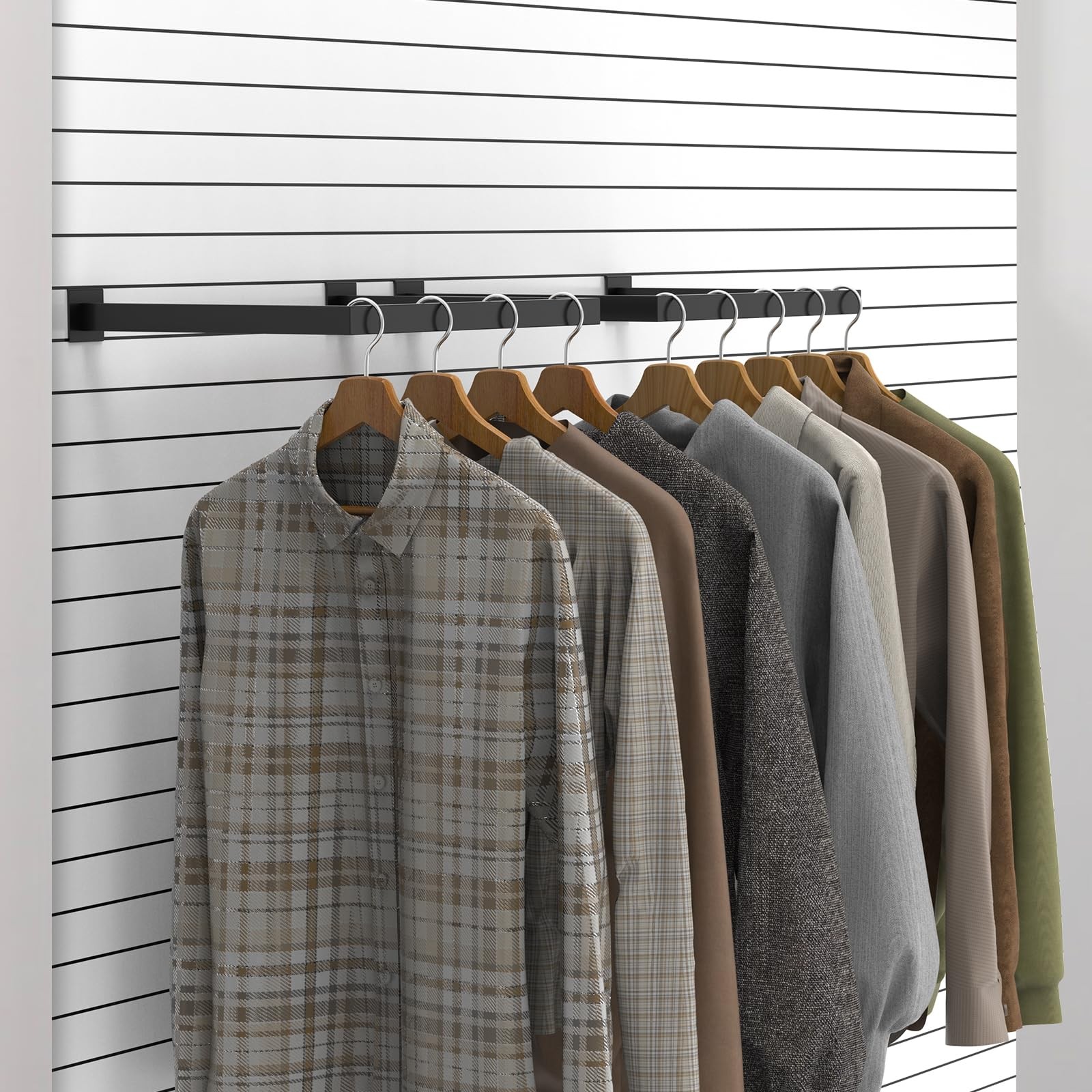 4-Pack U-Shaped Slatwall Hangrail Tubing - 16x12 Inch Rectangular Display