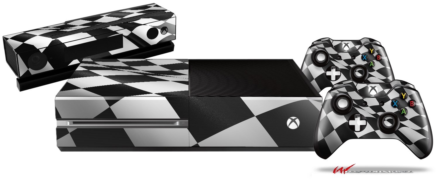 Checkered Racing Flag Skin Set fits XBOX One Console Controllers