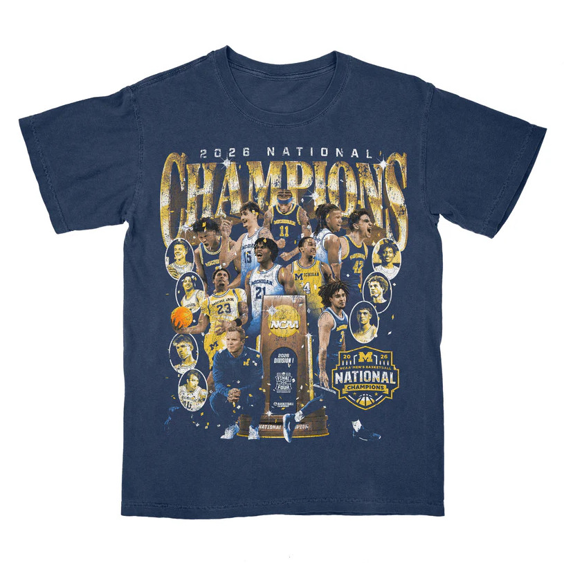 Premium Michigan Wolverines 2026 NCAA Mens Basketball National Champions T-Shirt