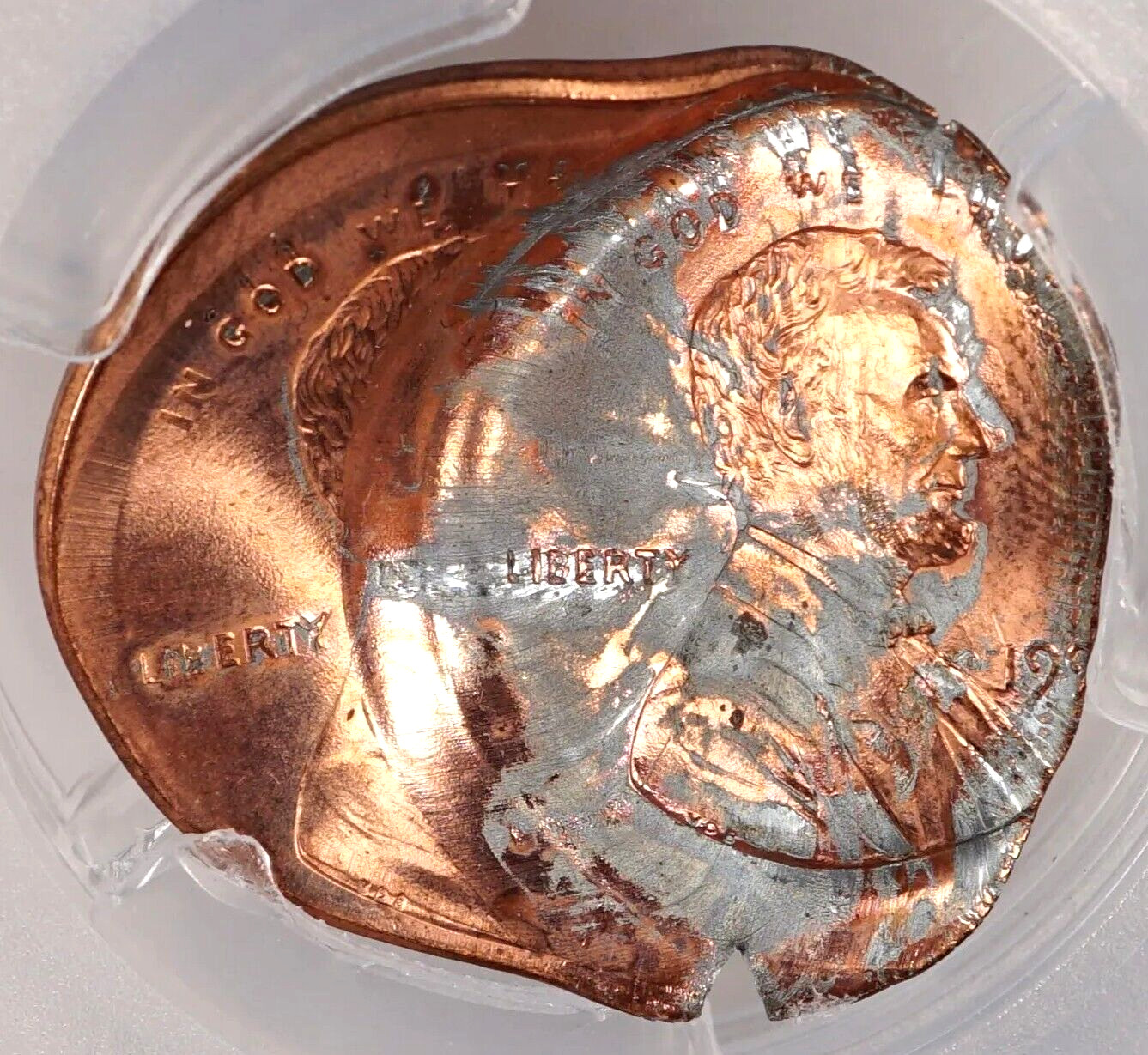 Massive Double Struck 1c Lincoln - Rare Mint Error coin PCGS MS64RD