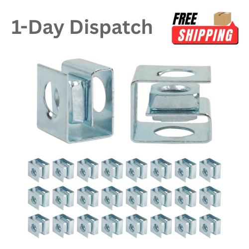 25 PCS Slide-on Cage Nuts U Type Cage Nut M6 Zinc