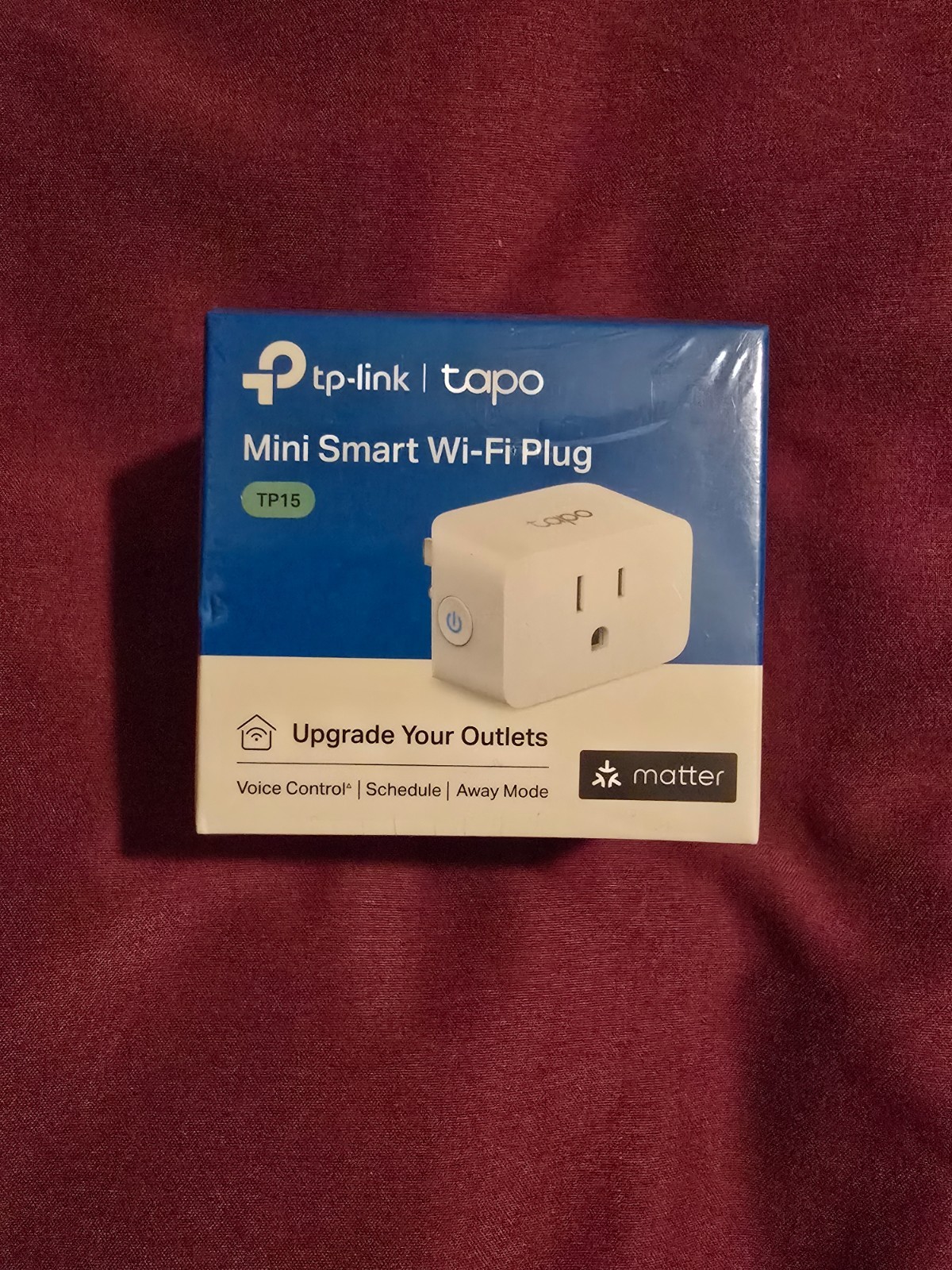 TP-Link Tapo TP15 Mini Smart Wi‑Fi Plug, Alexa/Google, Voice/Timer, White