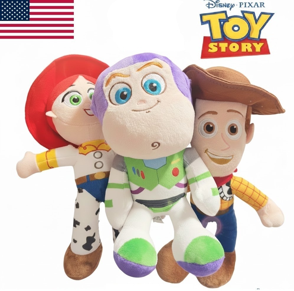 Toy Story Plush Set - Woody, Buzz Lightyear, & Jessie 9-Inch Soft Doll Lot