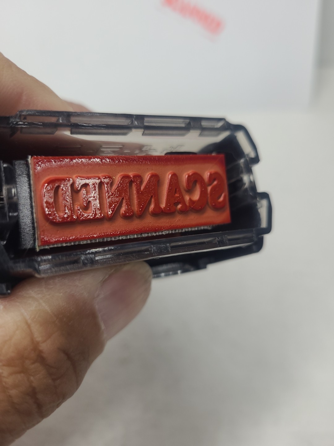 Self-inlimg Stamper "SCANNED" Red Ink
