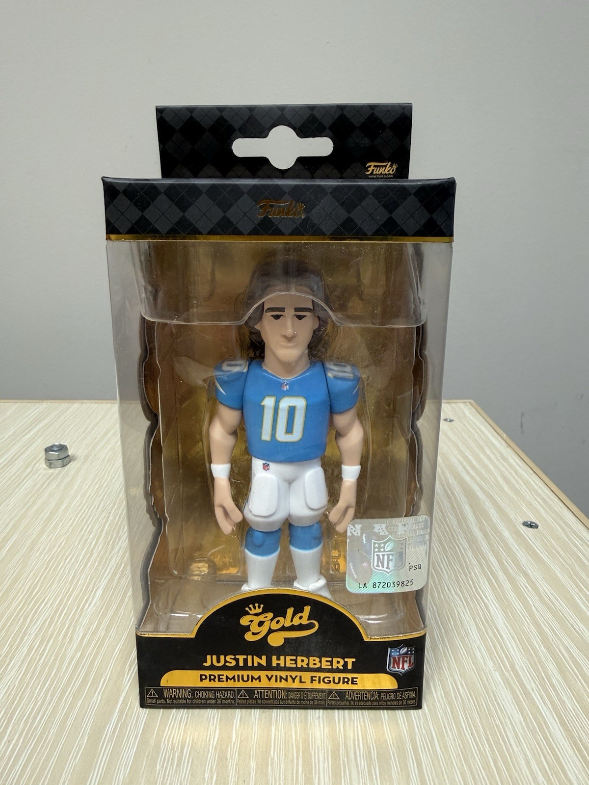 Funko Gold NFL Los Angeles Chargers Justin Herbert Premium Vinyl Figure 5”