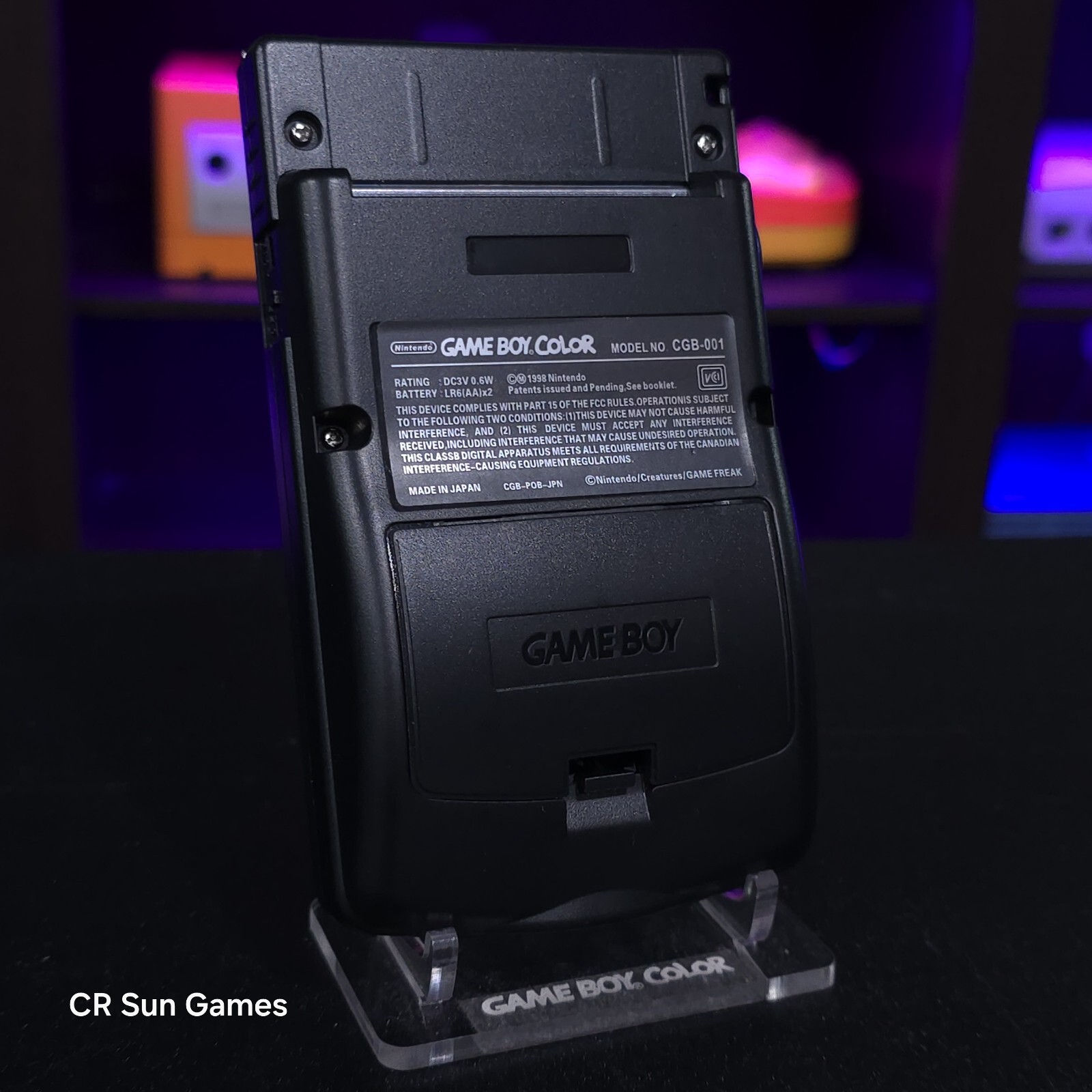 Black Gameboy Color Console OLED Touch Screen GBC Game Boy