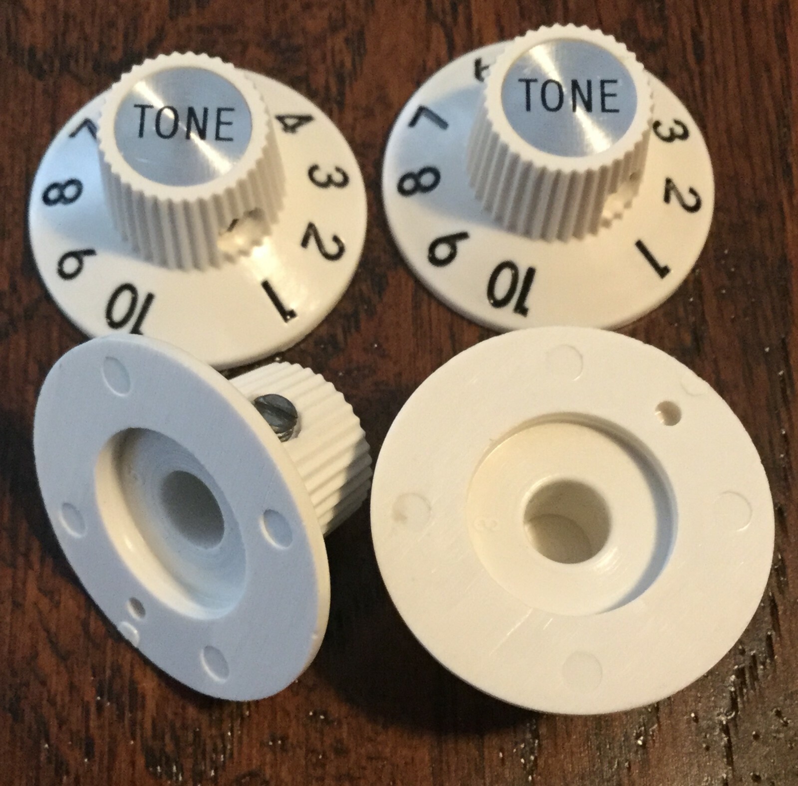 (4) AGED WHITE / Witch Hat Guitar Knobs / Vol Tone / Set Screw / Jazzmaster