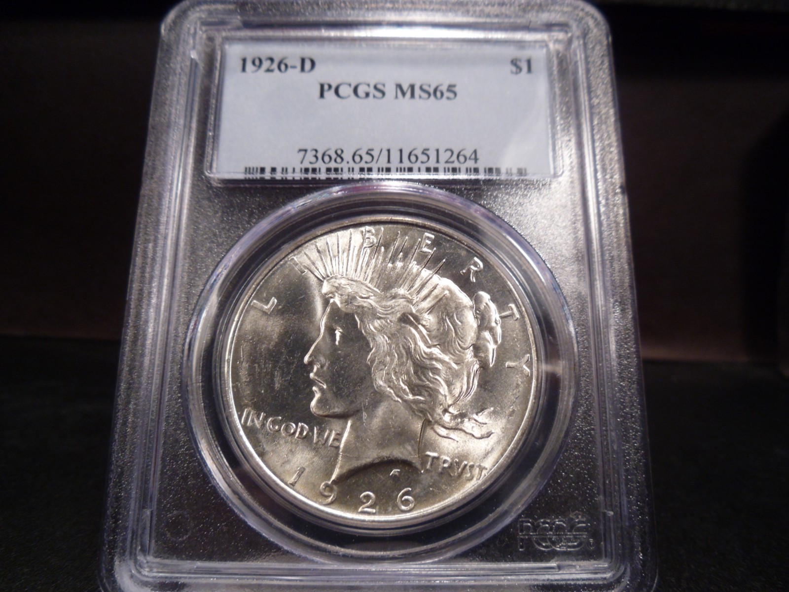 1926-D MS65 Peace Dollar PCGS Certified Gem - Blast White Stunner