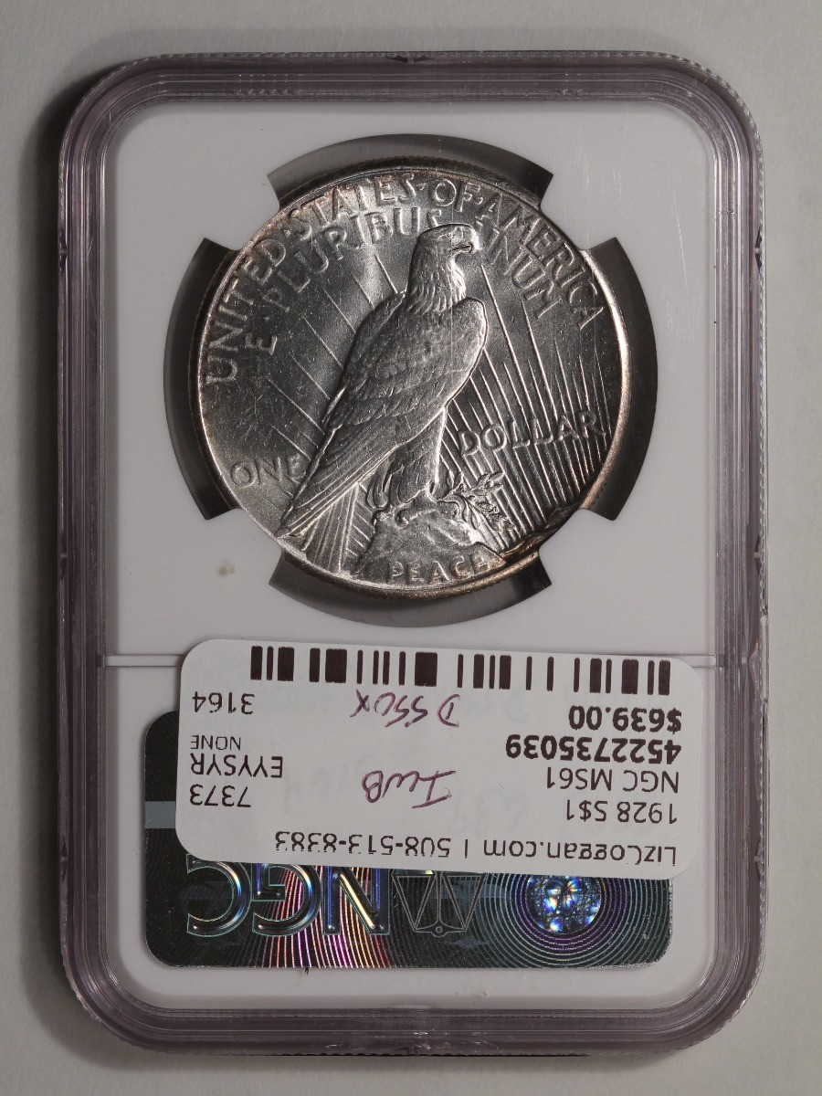 1928 Peace Dollar S$1 NGC MS61