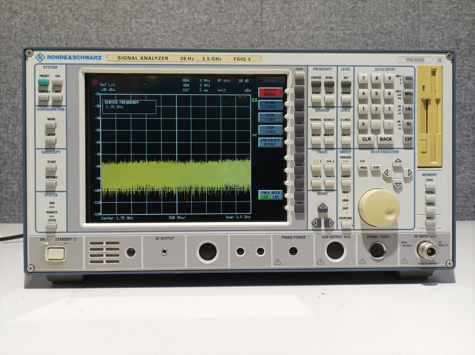 Rohde & Schwarz FSIQ 3, Signal Analyzer, 20 Hz- 3,5 GHz, OPT: B4, B5, B7