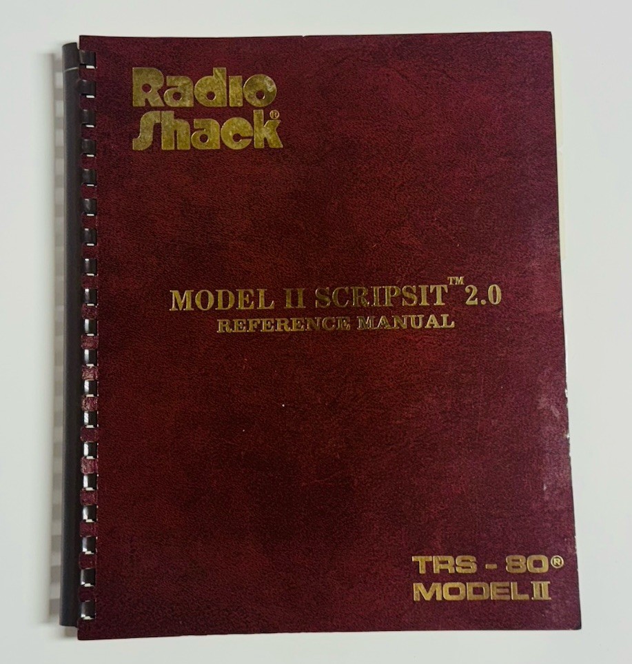 Radio Shack Model II Scripsit 2.0 Reference Manual