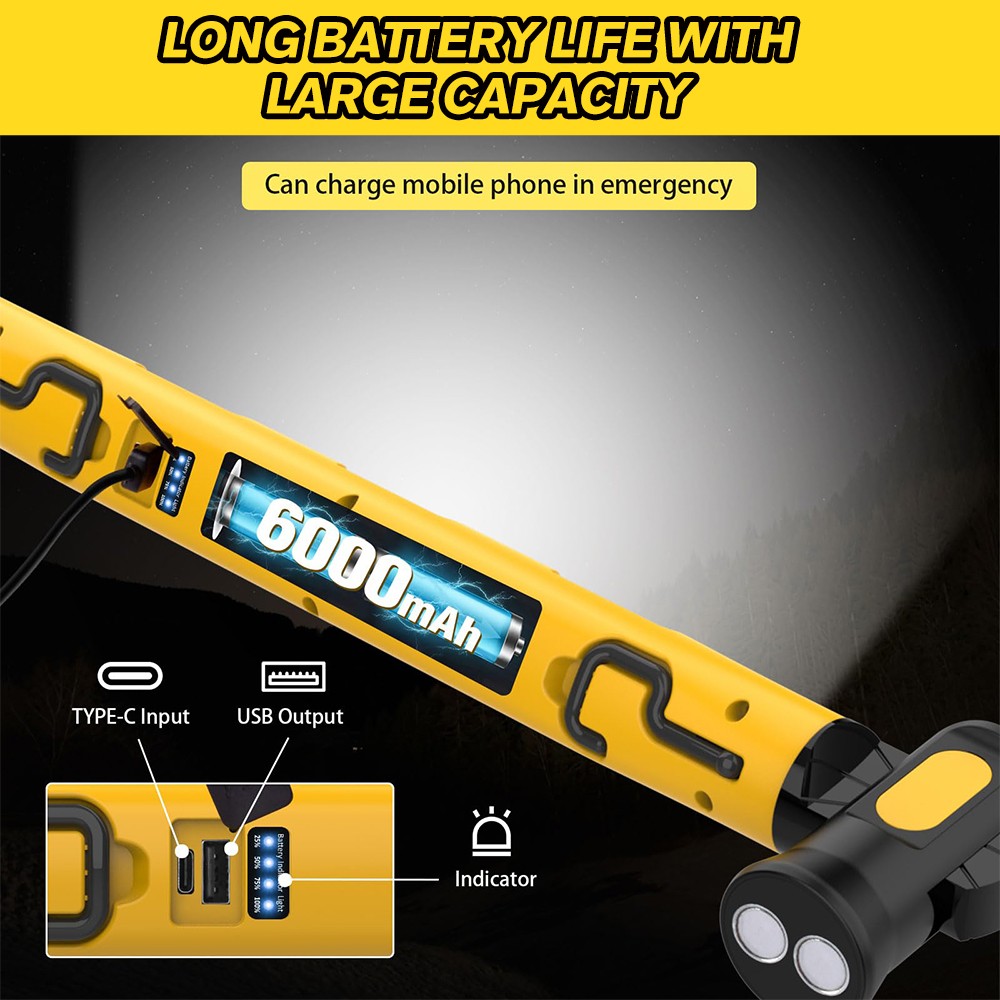 Under Hood Work Light Bar 2PACK LED Magnetic Light Bar with Hooks Rechargeable