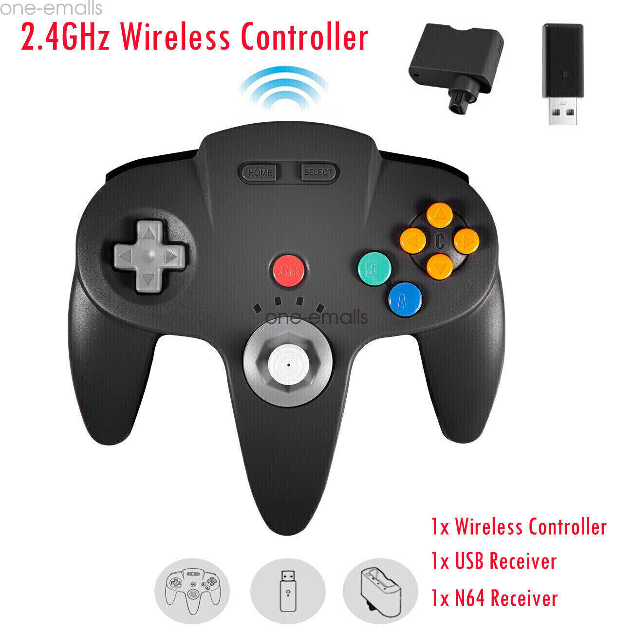 Wireless N64 Controller for Nintendo 64 Console/ Switch Mac Windows Rechargeable