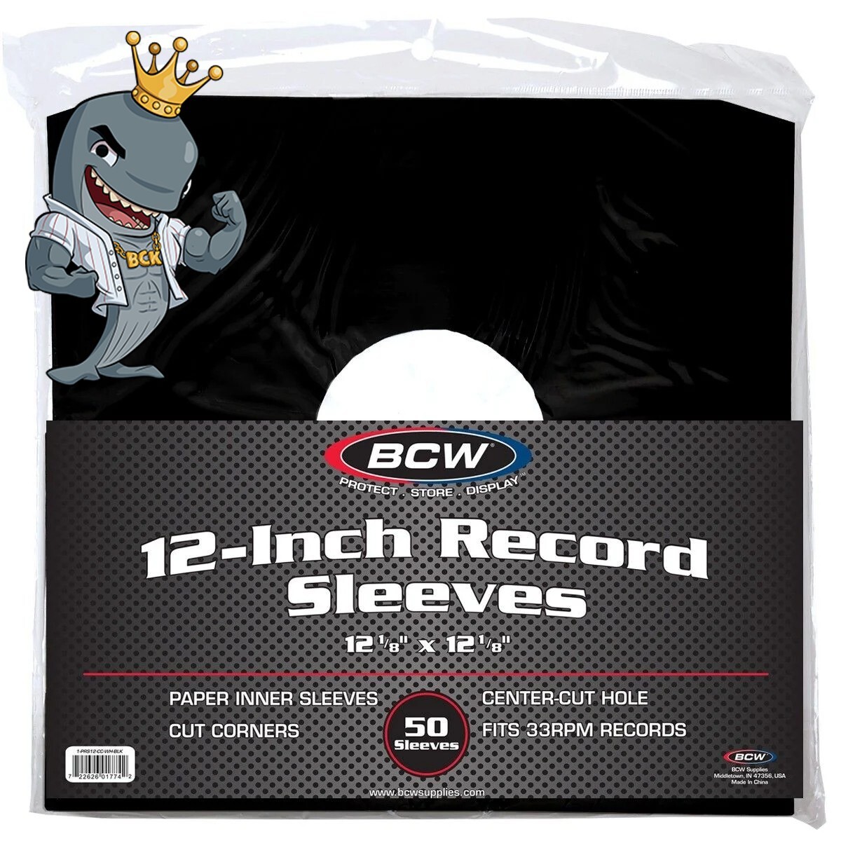BCW 12 Inch Record Paper Inner Sleeves Cut Corners 33 RPM BLK FREE SHIP