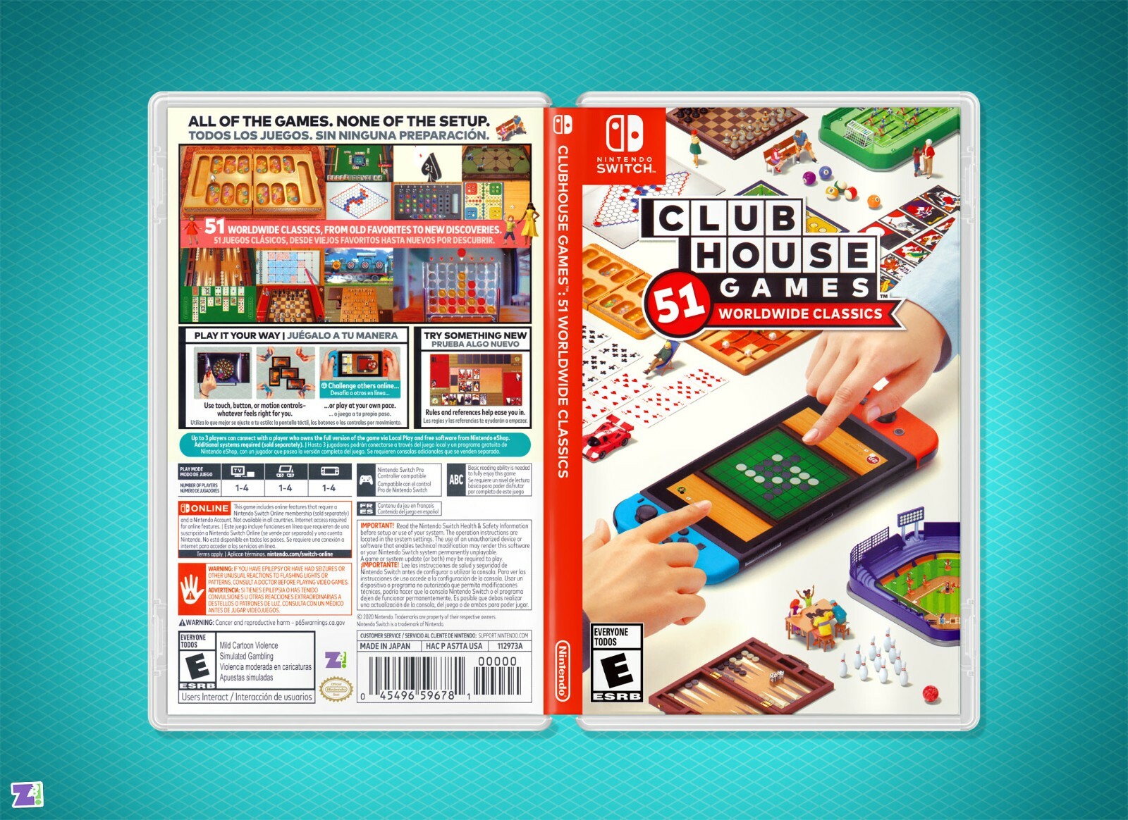Clubhouse games: 51 Worldwide Classics Cover Art & Case for Nintendo Switch
