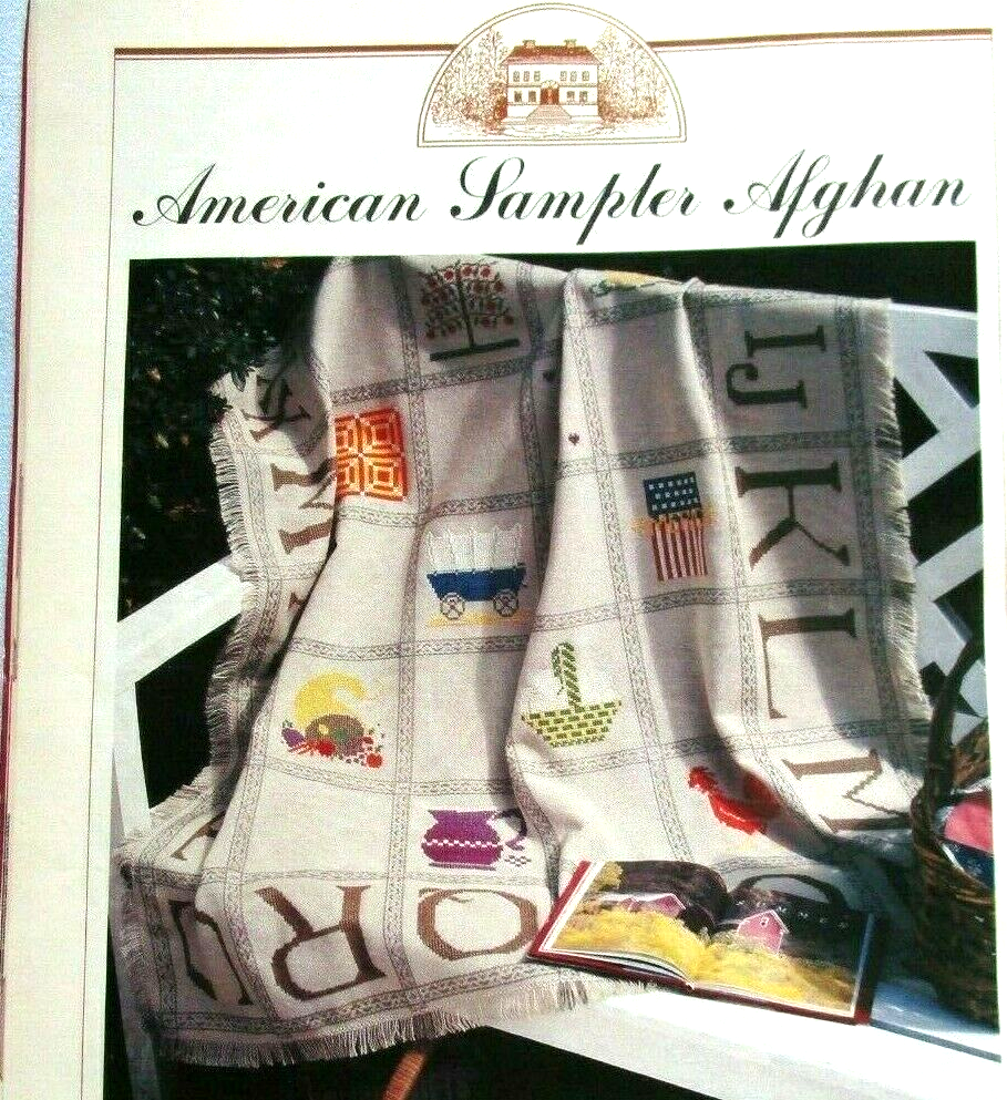 American Sampler Afghan 4 Parts Bag Designs Hummingbird CROSS STITCH PATTERNS