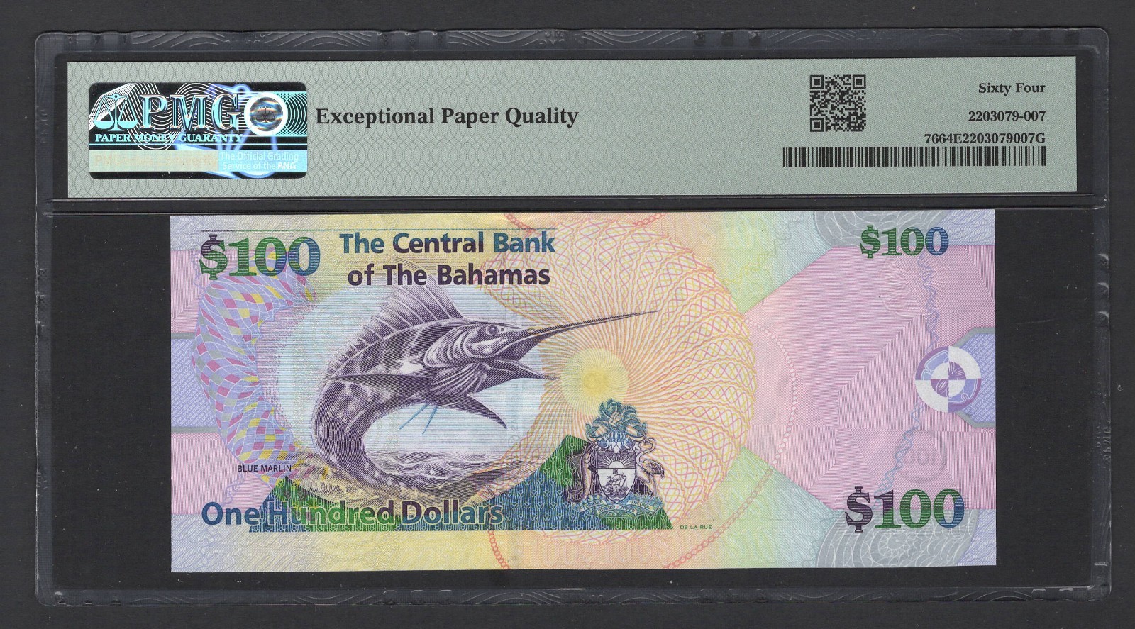 Bahamas 100 Dollars 2009 P76 Uncirculated Graded 64