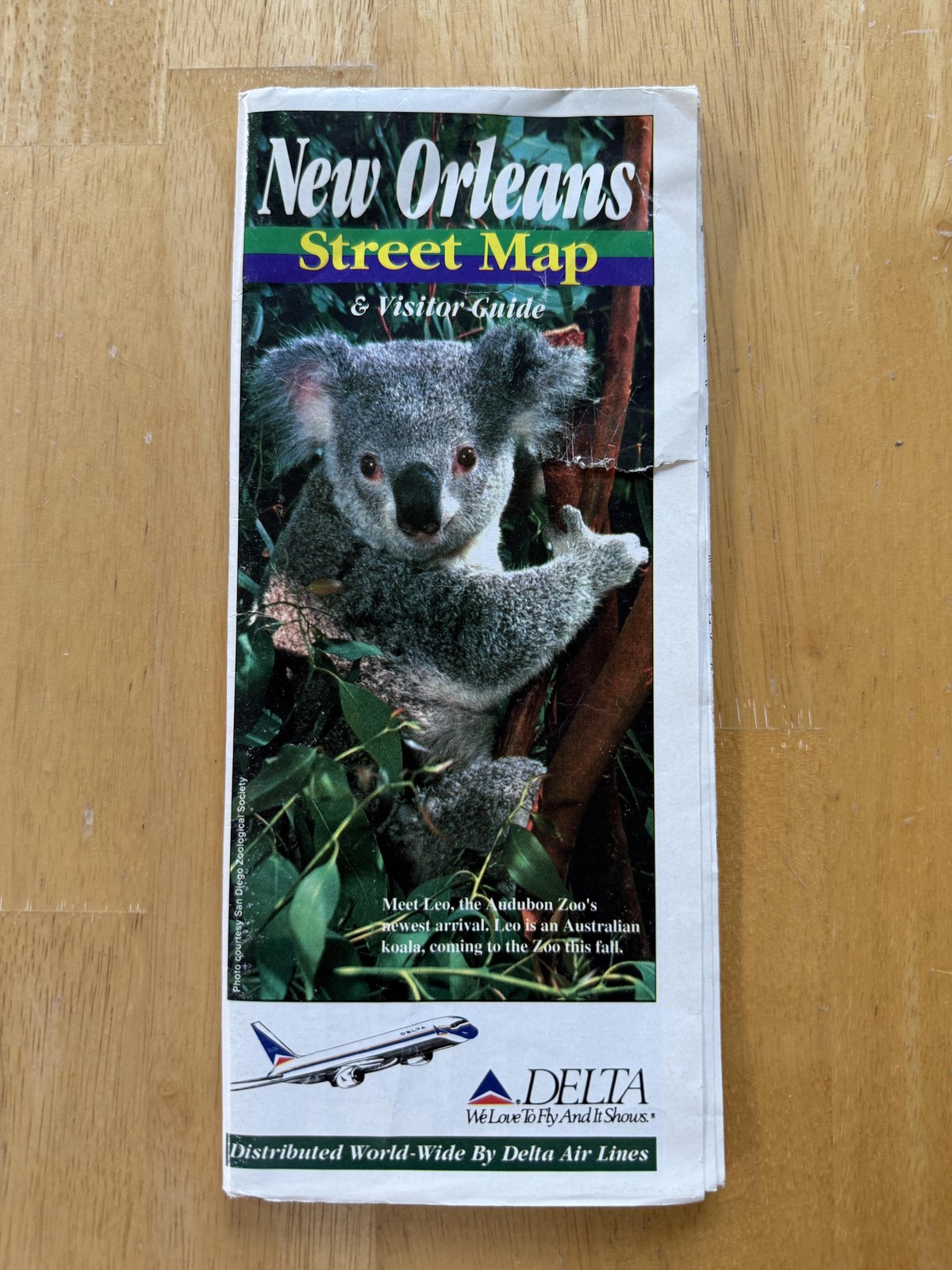 Vintage Delta New Orleans Louisiana Street Map Travel Guide Folded Brochure USA