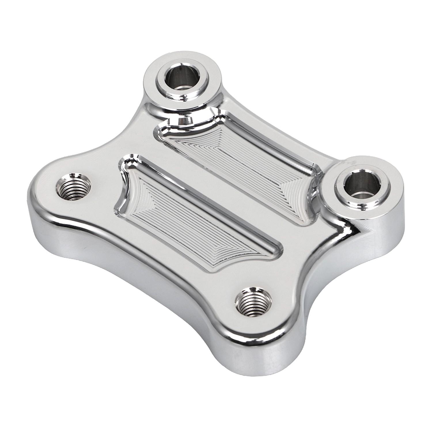 CNC Chrome Handlebar Riser Pull Back Plate For Harley Electra Street Glide FLHX