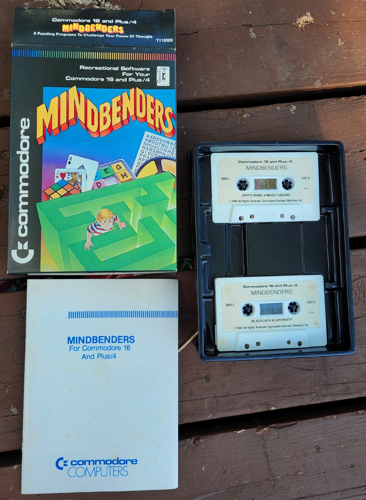 Vintage Commodore 16 & Plus/4 Software Mindbenders (1984) 16K on Cassette