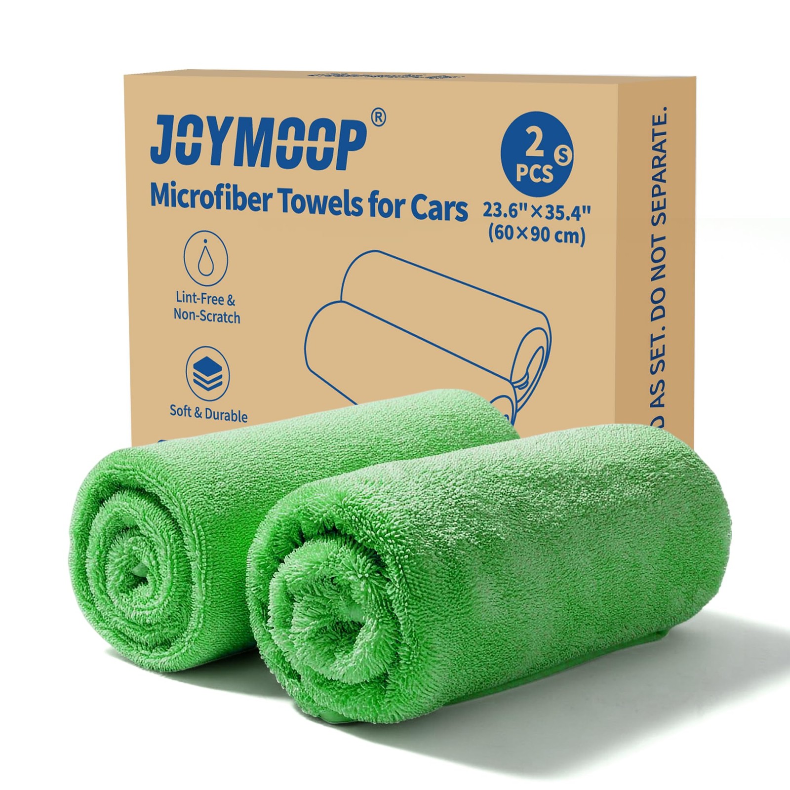 JOYMOOP Microfiber Towels for Cars, 2 Pack 35.4" x 23.6" Car Drying Towel, Gr...